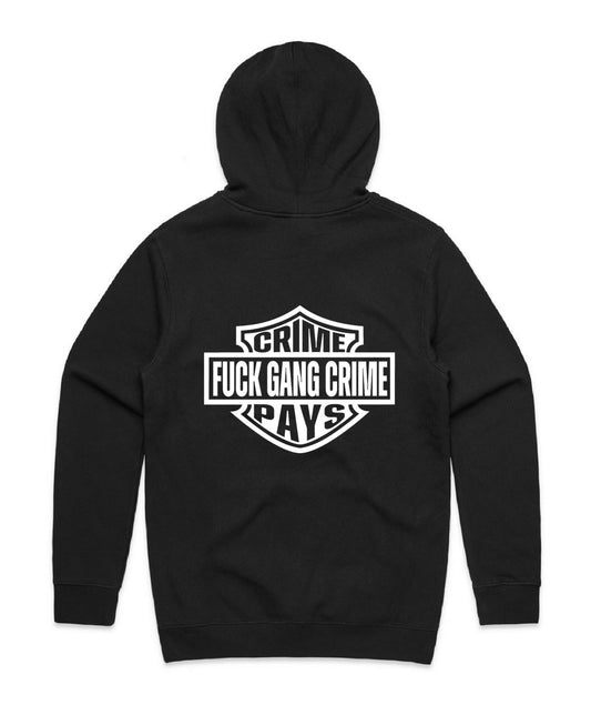 CRIME PAYS HOODIE BLACK