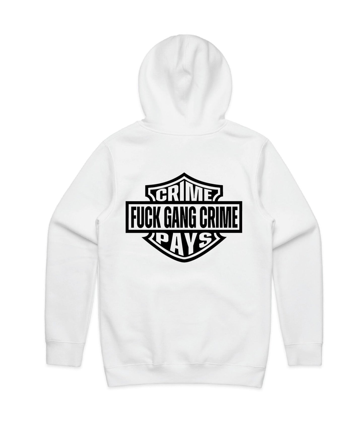 CRIME PAYS HOODIE WHITE